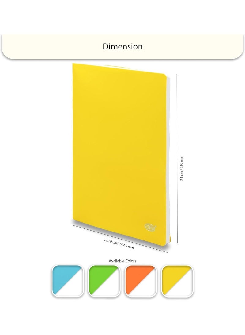 FIS Notebook, A5 Size(148x210mm), PP Soft Cover Materials, Stong Binding Wire, 80 Sheets, Plain No Ruling, Rounded Corners, Packet of 5 Pieces, Neon Yellow Cover Design-FSNBA5PLPPNYL - Image 4